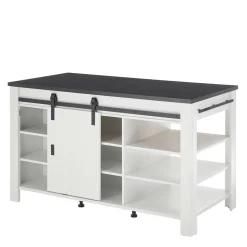 161x93x77 Kücheninsel in Weiß & Anthrazit - Eture