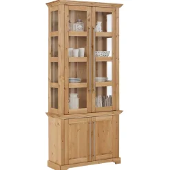 94x210x39 Kiefernholz Vitrine - Landhaus modern - Noellisa