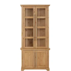 94x210x39 Kiefernholz Vitrine - Landhaus modern - Noellisa