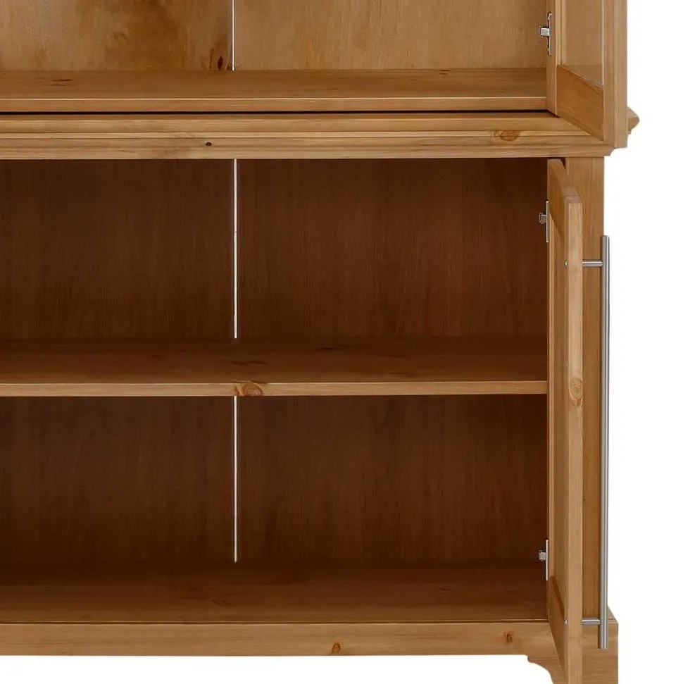 94x210x39 Kiefernholz Vitrine - Landhaus modern - Noellisa