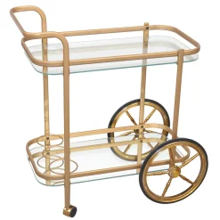 69x75x43 Klassischer Barwagen aus Glas & Metall - Zelda