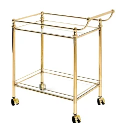 68x78x40 Klassischer Teewagen mit zwei Glasablagen - Nadia