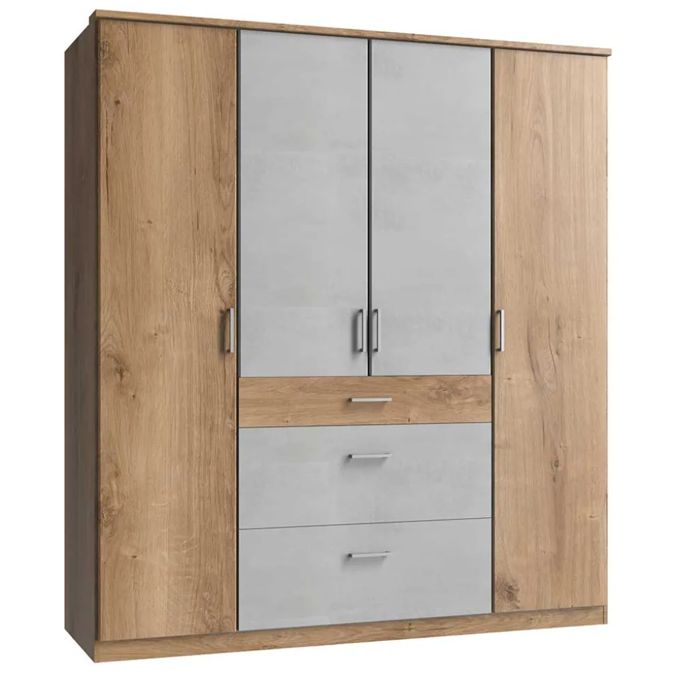 179x199x58 Kleiderschrank in Holzoptik Plankeneiche - Anca