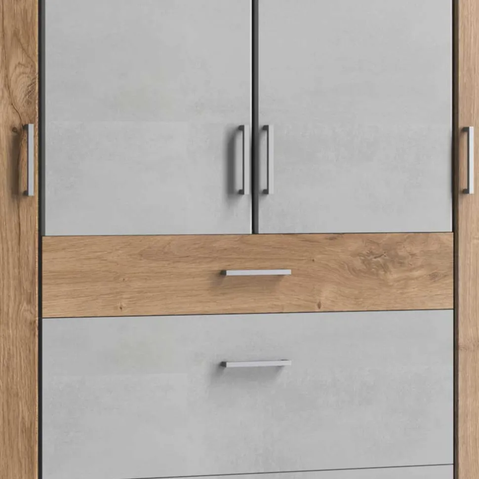 179x199x58 Kleiderschrank in Holzoptik Plankeneiche - Anca