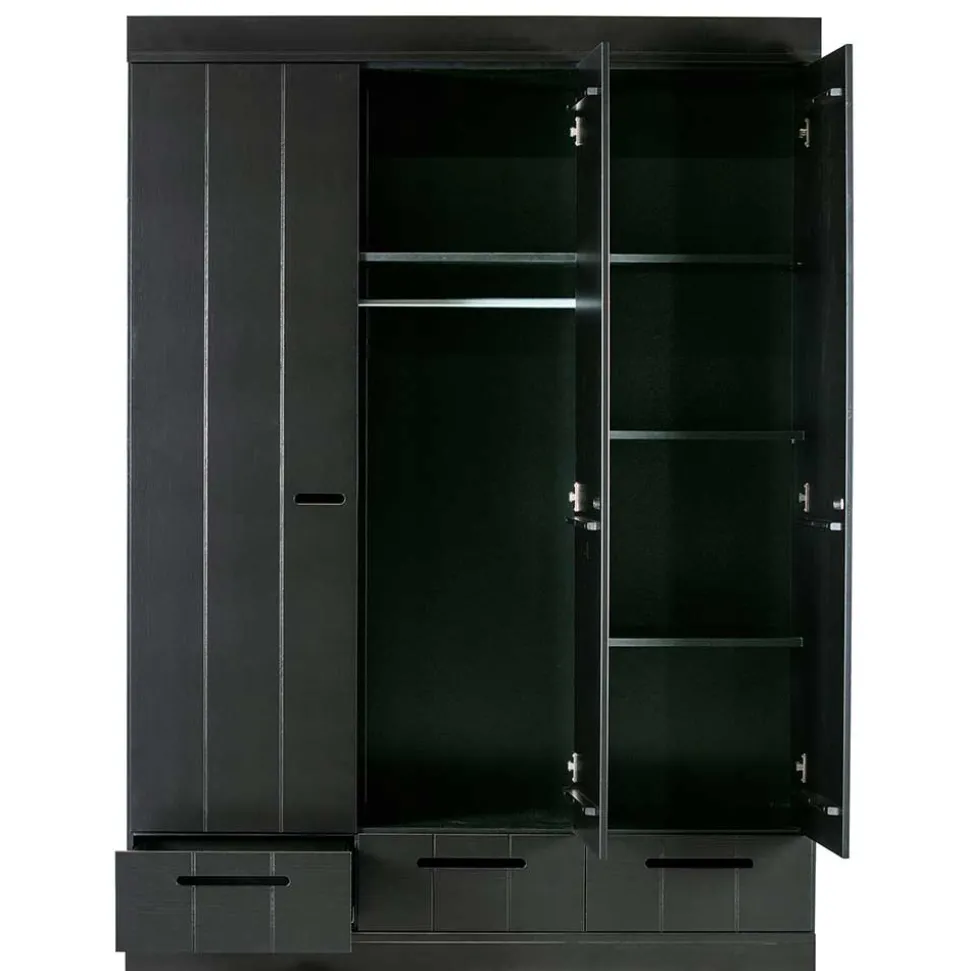 140x195x53 Kleiderschrank 3-türig & 3 Schubladen - Vindrus