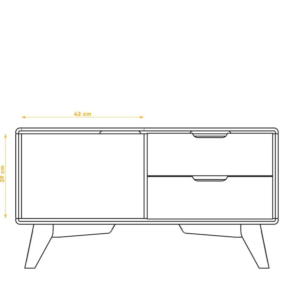 90x48x40 Kleine Kommode in Wildeiche & Weiß - Diesta