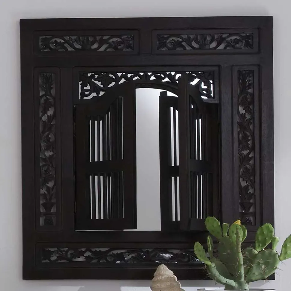 80x90x5 Kolonialstil Spiegel mit zwei Türen - Islando