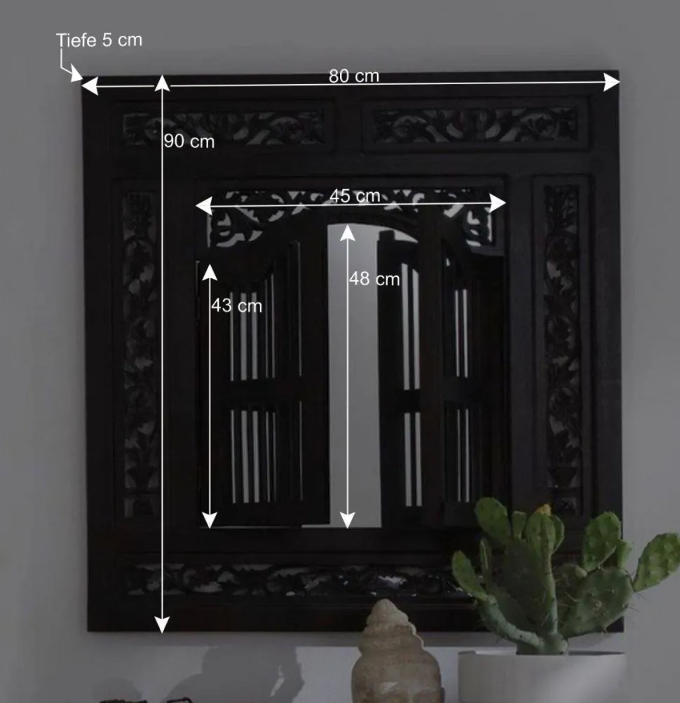 80x90x5 Kolonialstil Spiegel mit zwei Türen - Islando