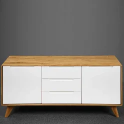 134x63x40 Kombi Kommode in Weiß & Wildeiche Natur - Diesta