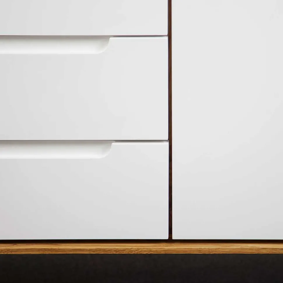 134x63x40 Kombi Kommode in Weiß & Wildeiche Natur - Diesta