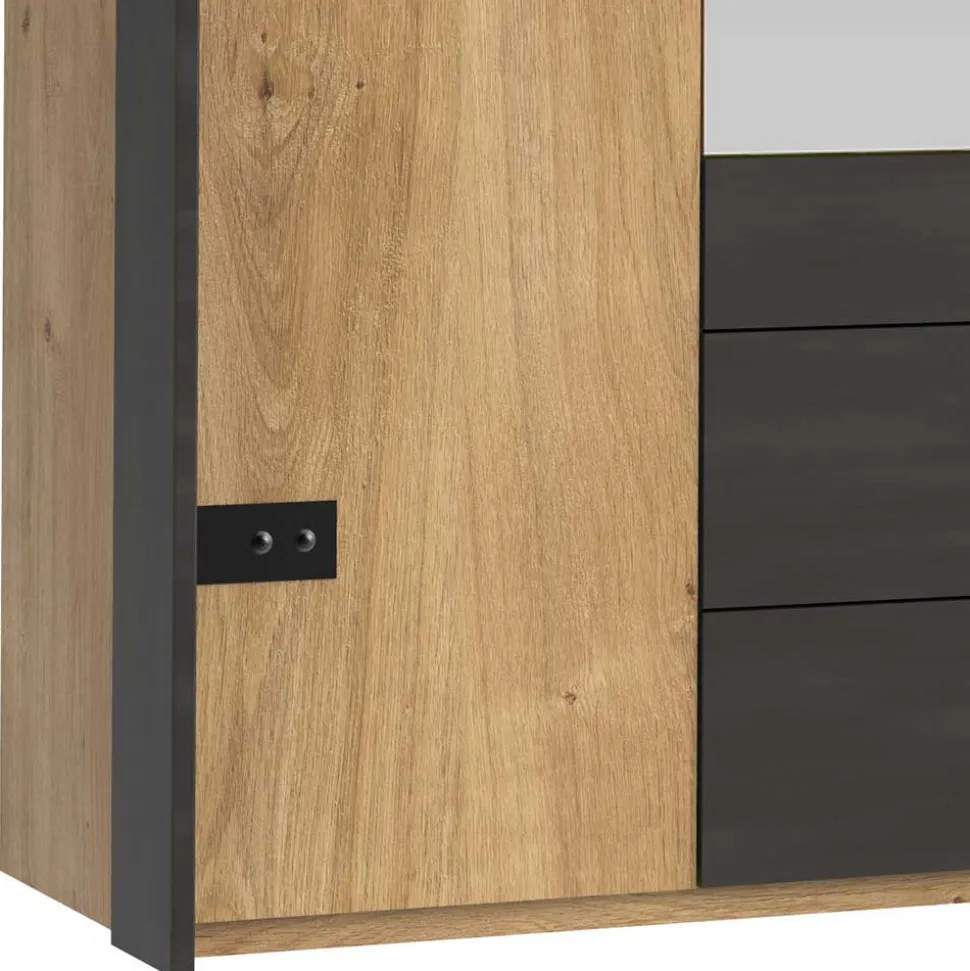 200x216x58 Kombi-Kleiderschrank mit Spiegeln - Bram
