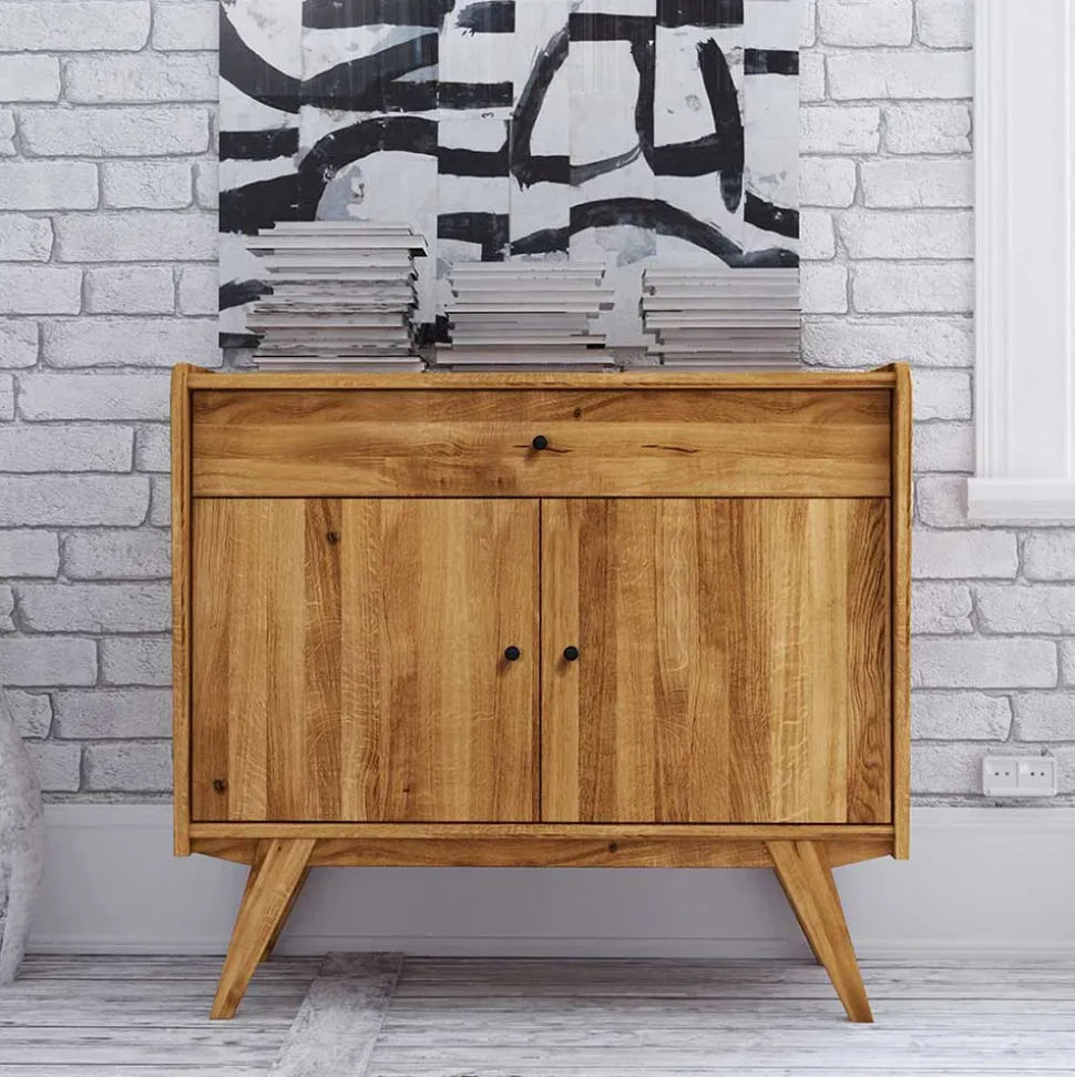 100x90x50 Kombi-Kommode aus Wildeiche Holz - Hardus
