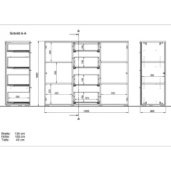 135x105x40 Kombikommode in Weiß & Eiche - Reestyl