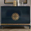 128x100x52 Kommode in Dunkelblau & Golrd - Lucasario