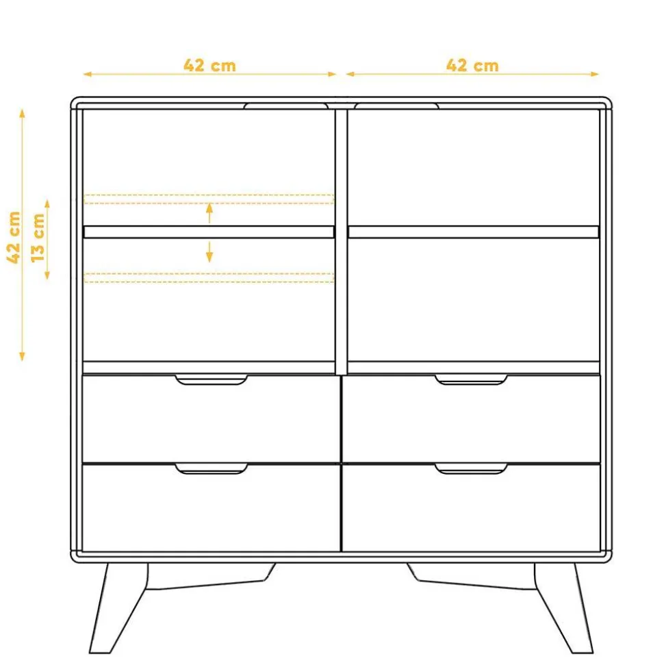 90x92x40 Kommode in Weiß & Wildeiche - Diesta
