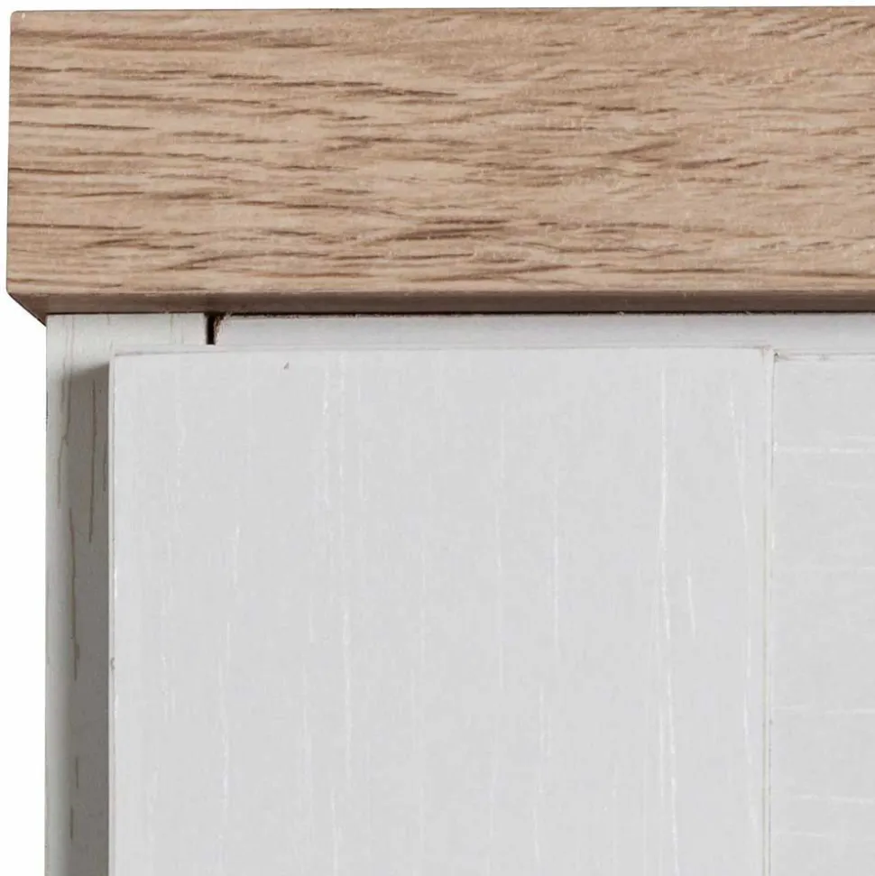 120x80x35 Kommode in Weiß mit Sonoma Eiche - Nudion I