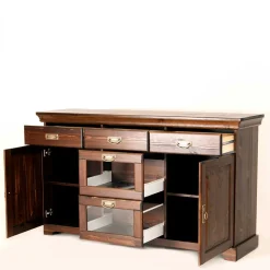 145x84x40 Kommode mit Glas im Kolonialstil - Jurcavs