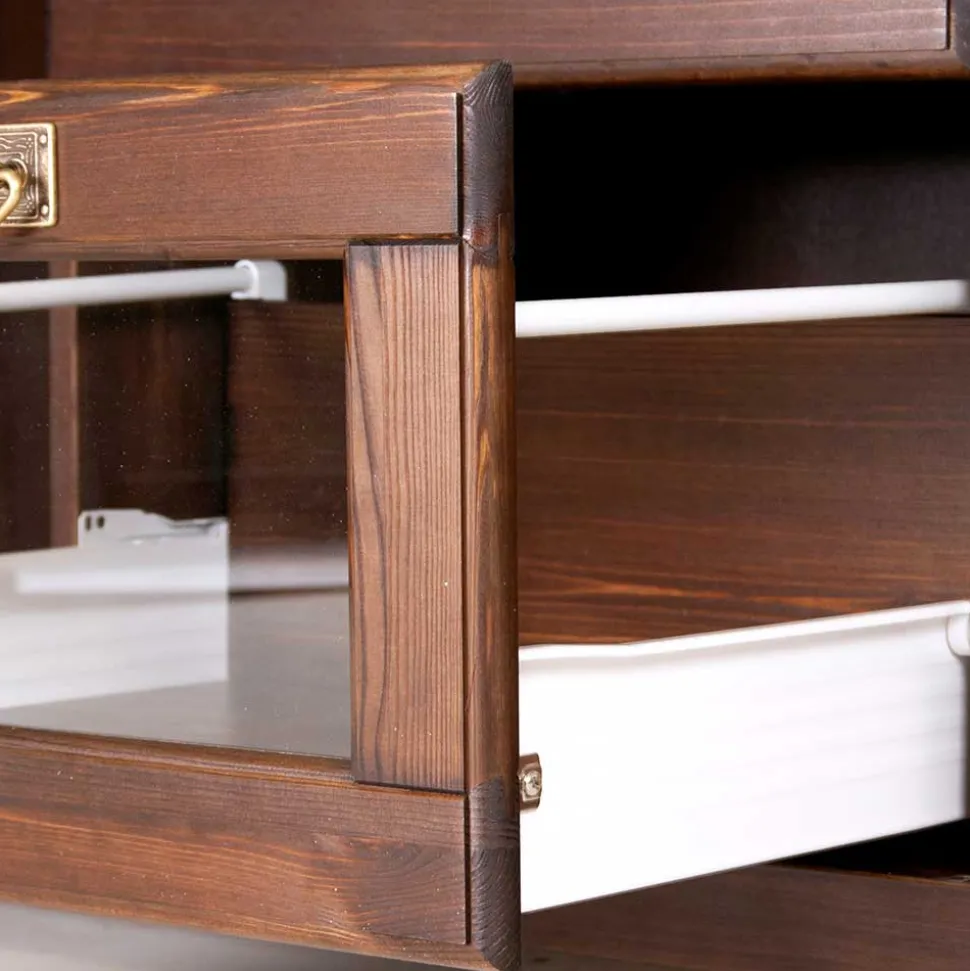 145x84x40 Kommode mit Glas im Kolonialstil - Jurcavs