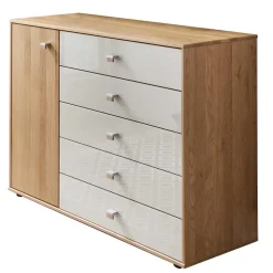 120x86x43 Kommode mit Tür & 5 Schubladen - Emdsiva