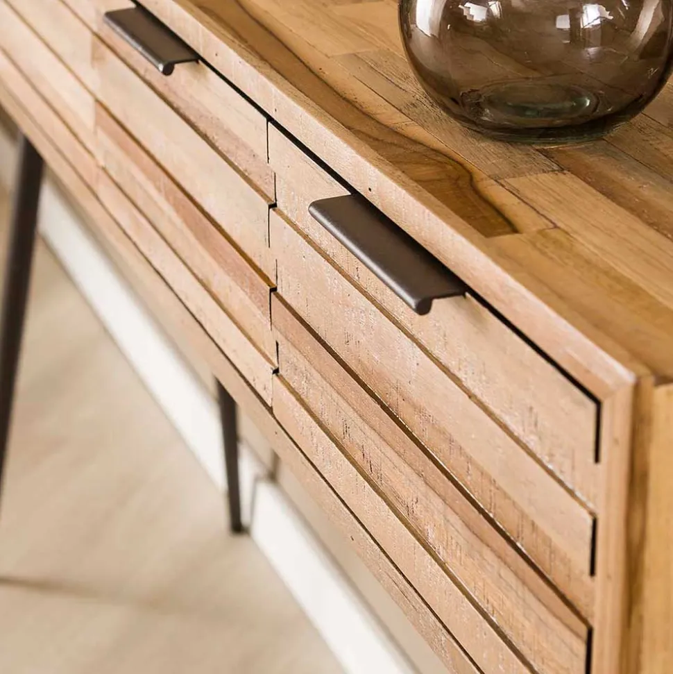 120x73x30 Konsolentisch mit vier Schubladen - Fire