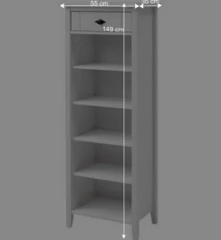 55x149x35 Landhaus Badregal in Weiß - Satumare