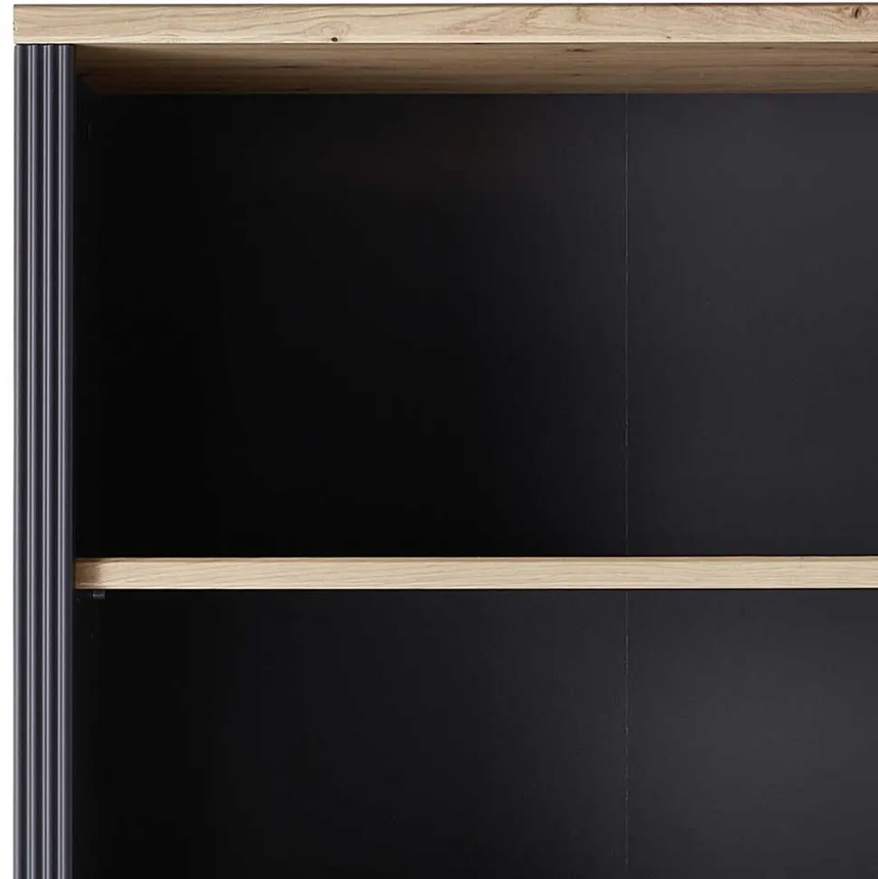 86x204x38 Landhaus Büroregal in Grau & Eiche - Joe