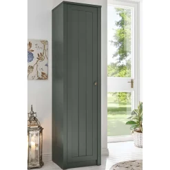 50x197x43 Landhaus Dielenschrank in Dunkelgrün - Niestov