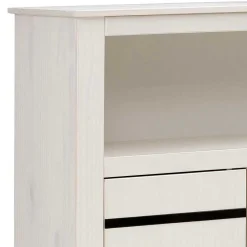 120x130x35 Landhaus Highboard in Weiß - Manduza