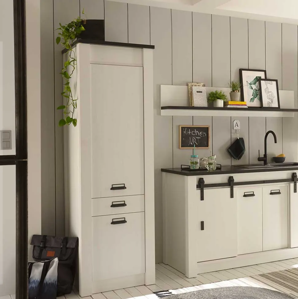 62x201x64 Landhaus Küchenschrank in Weiß - Eture