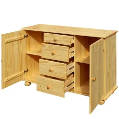 119x81x38 Landhaus Kombi Kommode mit Kugelfüßen - Kascanu