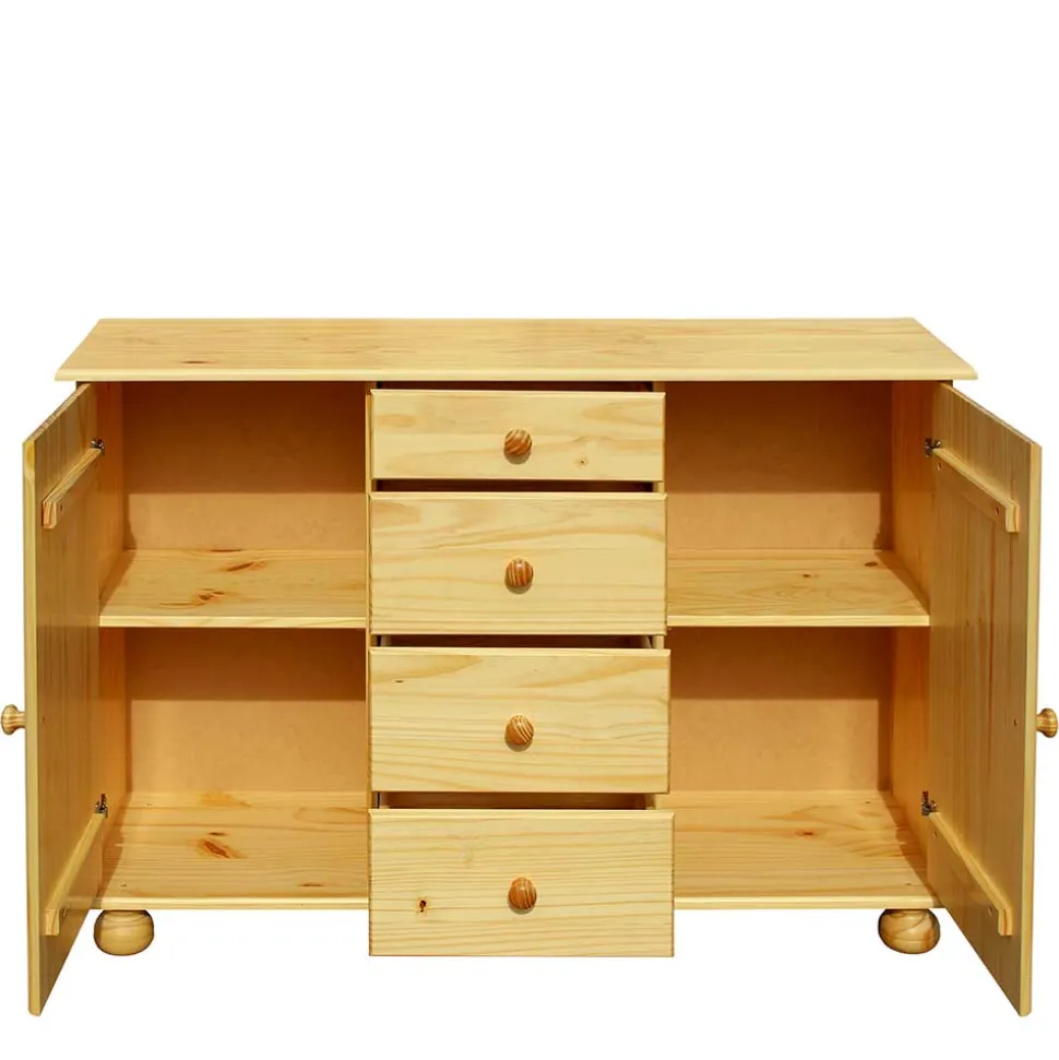 119x81x38 Landhaus Kombi Kommode mit Kugelfüßen - Kascanu