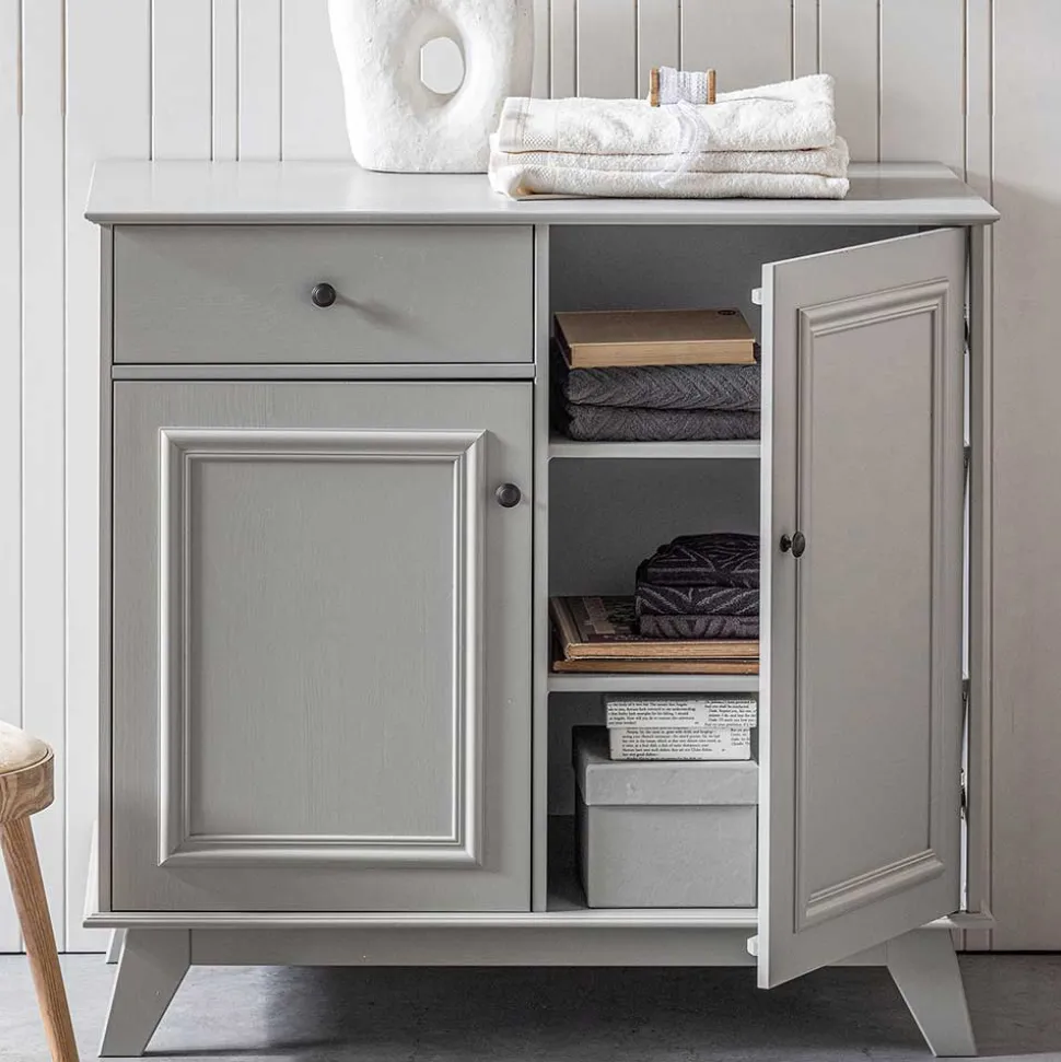 98x93x55 Landhaus Kommode in Schlamm Grau - Vrenman