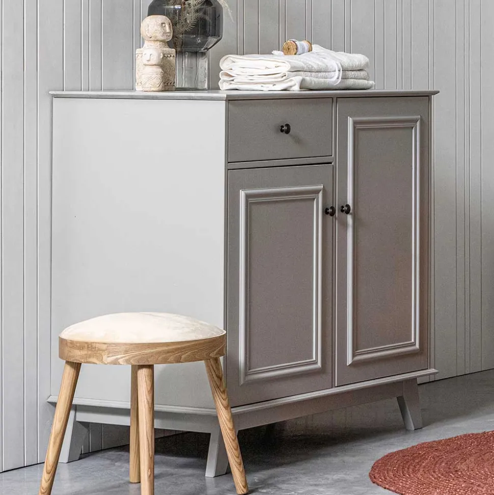 98x93x55 Landhaus Kommode in Schlamm Grau - Vrenman