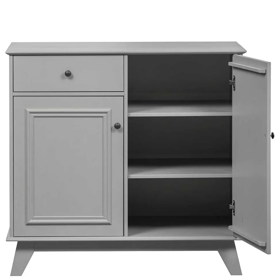 98x93x55 Landhaus Kommode in Schlamm Grau - Vrenman