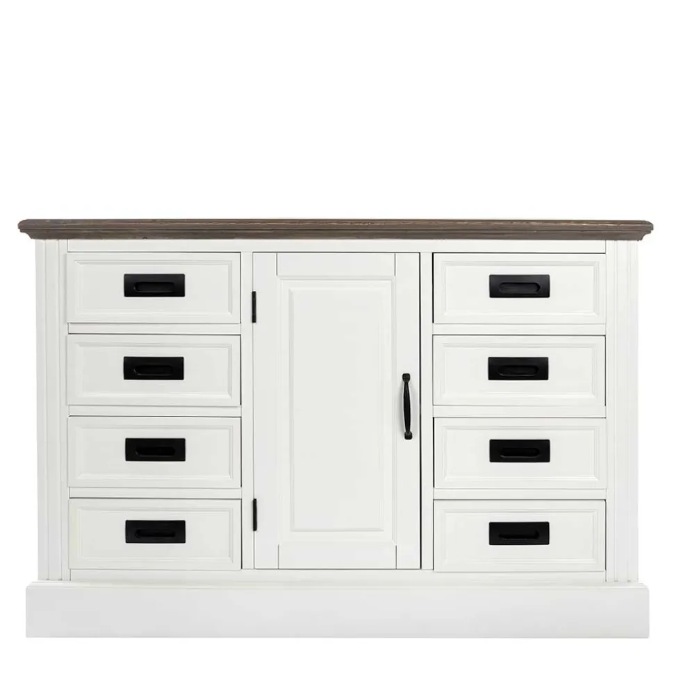 114x77x41 Landhaus Kommode mit acht Schubladen - Bleaks