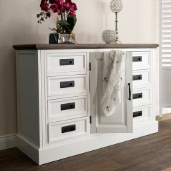 114x77x41 Landhaus Kommode mit acht Schubladen - Bleaks