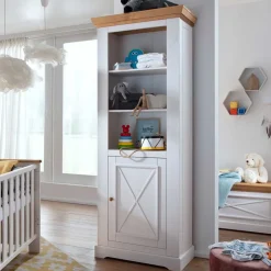 79x200x42 Landhaus Regal mit Tür & 3 Fächern - Envicron