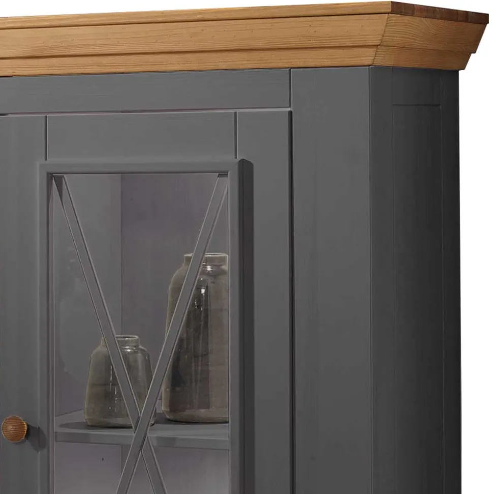 108x152x42 Landhaus Schrank in Grau - Ustricia