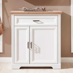 93x102x41 Landhaus Schuhschrank mit Schublade - Nurelcas