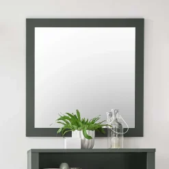 82x82x2 Landhaus Spiegel in Dunkelgrün - Niestov