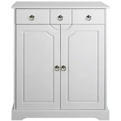 81x93x37 Landhaus Vertiko in Weiß gewachst - Vesrav