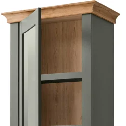 68x207x45 Landhaus Vitrine in Graugrün - Eylan