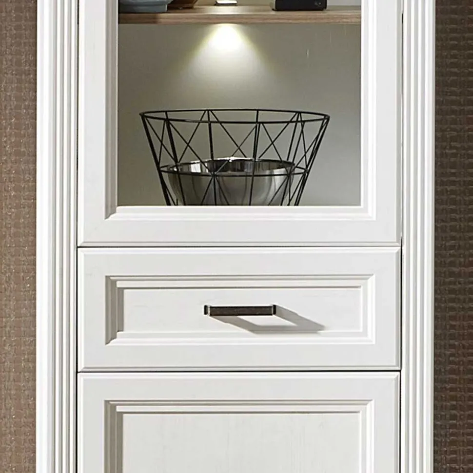 66x204x42 Landhaus Vitrine mit Licht - Sinolita