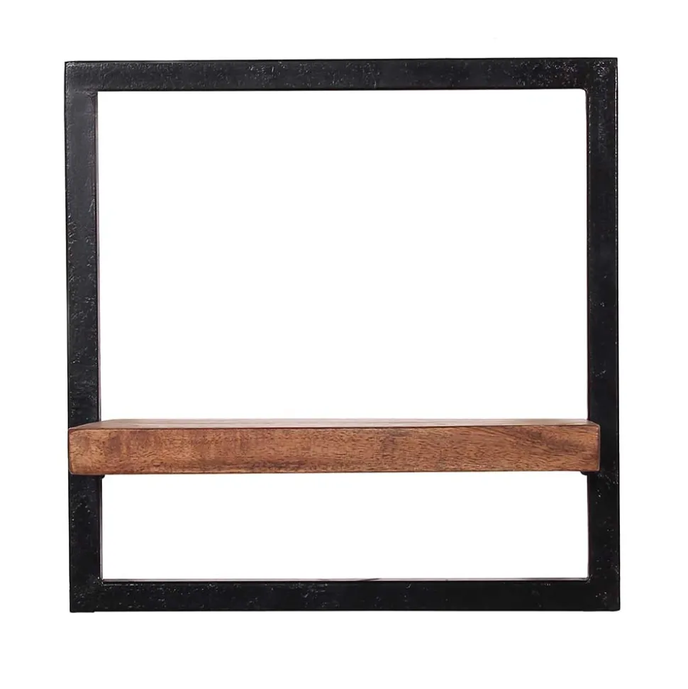 35x25x35 Loft-Wandregal mit Altmetall-Rahmen - Mendoza