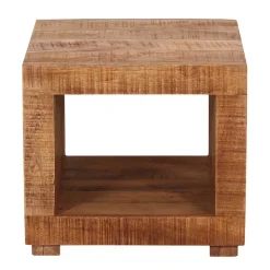 50x45x50 Mangoholz Wohnzimmertisch mit Ablageboden - Enzetra