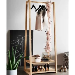 85x190x60 Massivholz Garderobenständer aus Eiche - Acneza