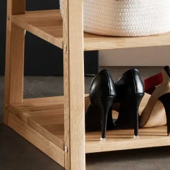 85x190x60 Massivholz Garderobenständer aus Eiche - Acneza