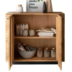 97x86x42 Massivholz Kommode mit zwei Türen - Emelyas