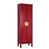 60x180x35 Massivholz Schrank in Rot lackiert - Iscian