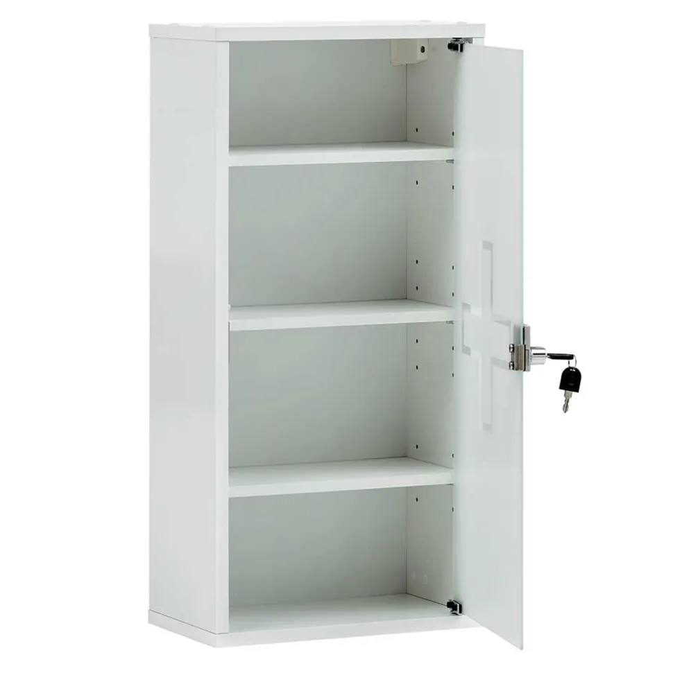 34x72x20 Medizinschrank mit Glastür abschließbar - Spanola